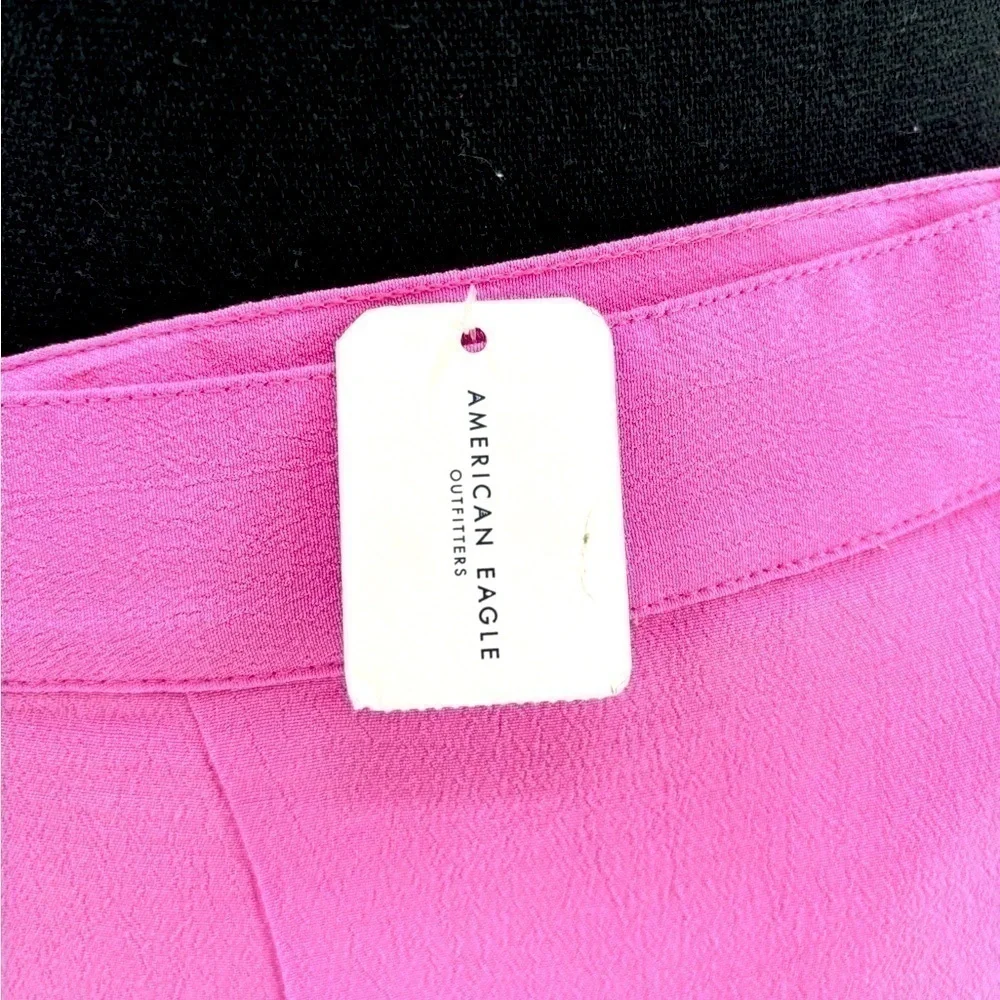 NWT American Eagle Outfitters Womens Medium Wrap Skirt Pink Hi Low Midi Lined